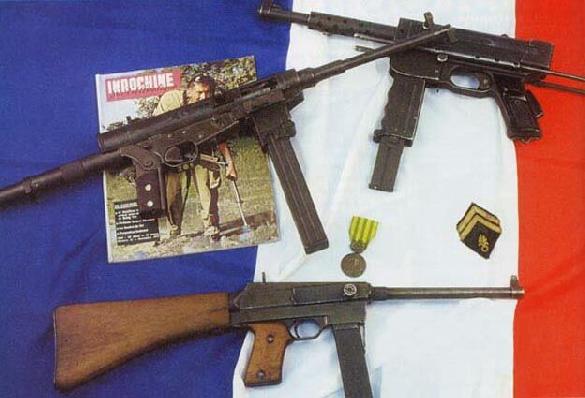 3 french machine guns employed in Indochina war