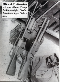CHINA LAKE experimental 3-barrel 40x46-SR rifle-mated grenade launcher