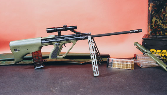 Austrian built Kepplinger custom modification of a Steyr Aug for sniper purposes.